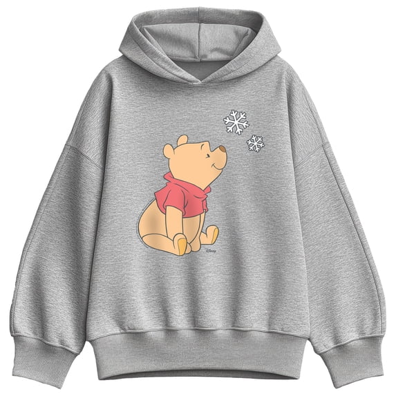 Winnie the Pooh - Snowflakes Oversized Fleece Hoodie Sweatshirt