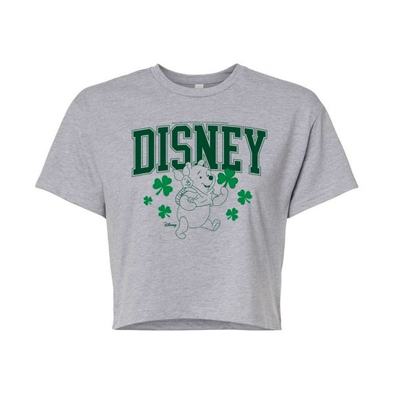 Winnie the Pooh - St Patricks Day - Juniors Cropped Graphic T-Shirt