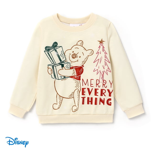 Winnie the Pooh Sweatshirts Merry Everything Christmas Pullover Toddler Girls Boys Size 2-6