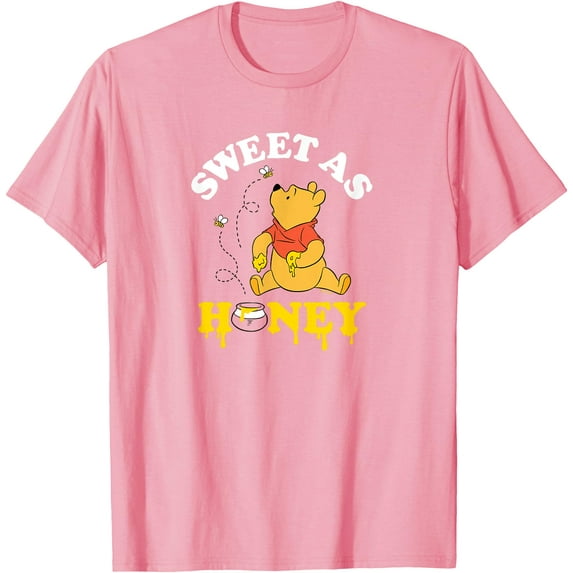 Winnie the Pooh Sweet as Honey Unisex Softstyle T-Shirt for Men Women Kids,Light Pink Color,Size 3XL