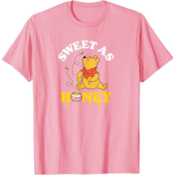 Winnie the Pooh Sweet as Honey Unisex Softstyle T-Shirt for Men Women Kids,Light Pink Color,Size 5/6