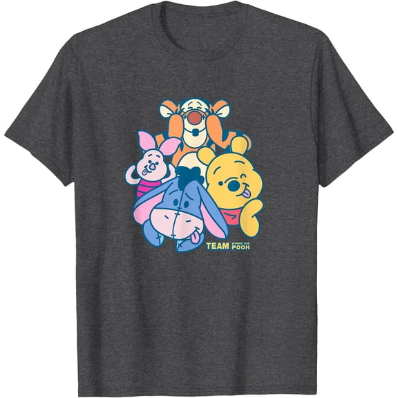 Winnie the Pooh Team Unisex Softstyle T-Shirt for Men Women Kids,Dark Heather Grey Color,Size M