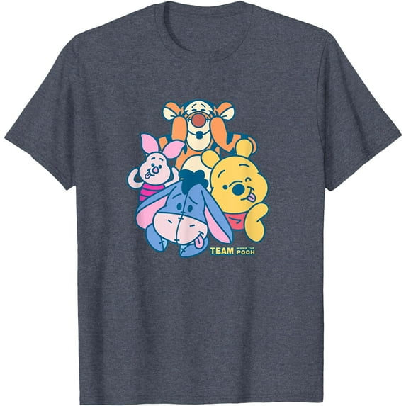 Winnie the Pooh Team Unisex Softstyle T-Shirt for Men Women Kids,Heather Navy Color,Size 4XL