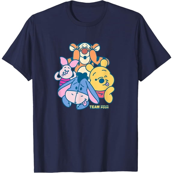 Winnie the Pooh Team Unisex Softstyle T-Shirt for Men Women Kids,Navy Color,Size 3XL