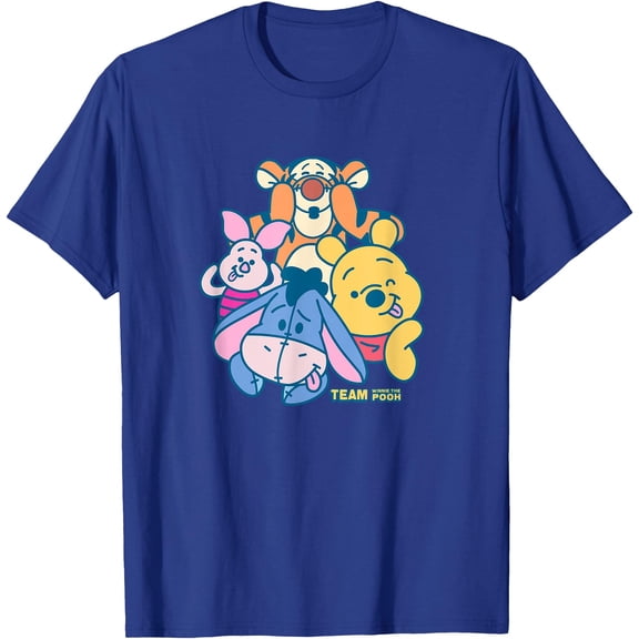 Winnie the Pooh Team Unisex Softstyle T-Shirt for Men Women Kids,Royal Blue Color,Size 3T