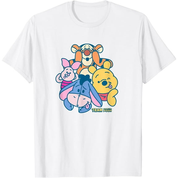 Winnie the Pooh Team Unisex Softstyle T-Shirt for Men Women Kids,White Color,Size 4T