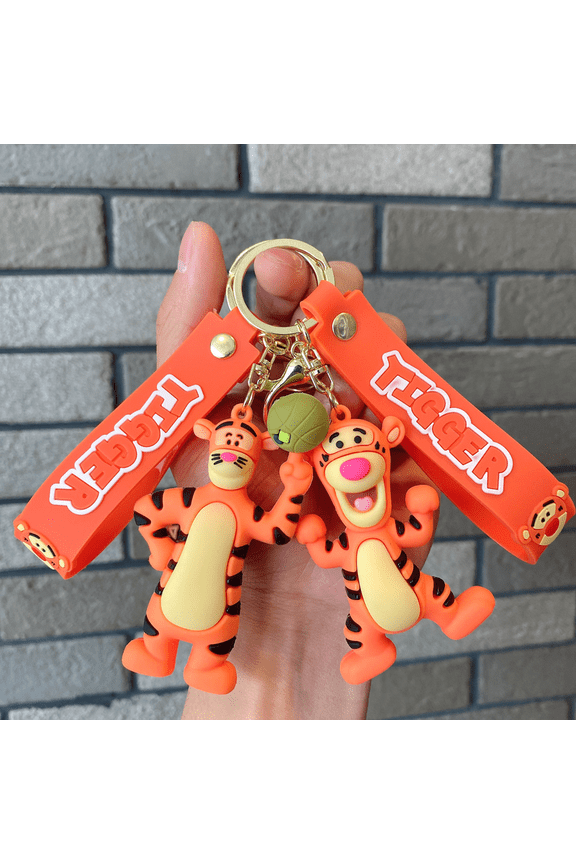 Winnie the Pooh Tiger Keychains Key Chain Gifts Ring for Boys Girls Fan Keyring Anime Kawaii Charms