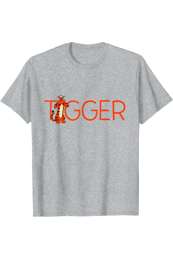 Winnie the Pooh Tigger Classic Lettering Unisex Softstyle T-Shirt for Men Women Kids,Sport Grey Color,Size M
