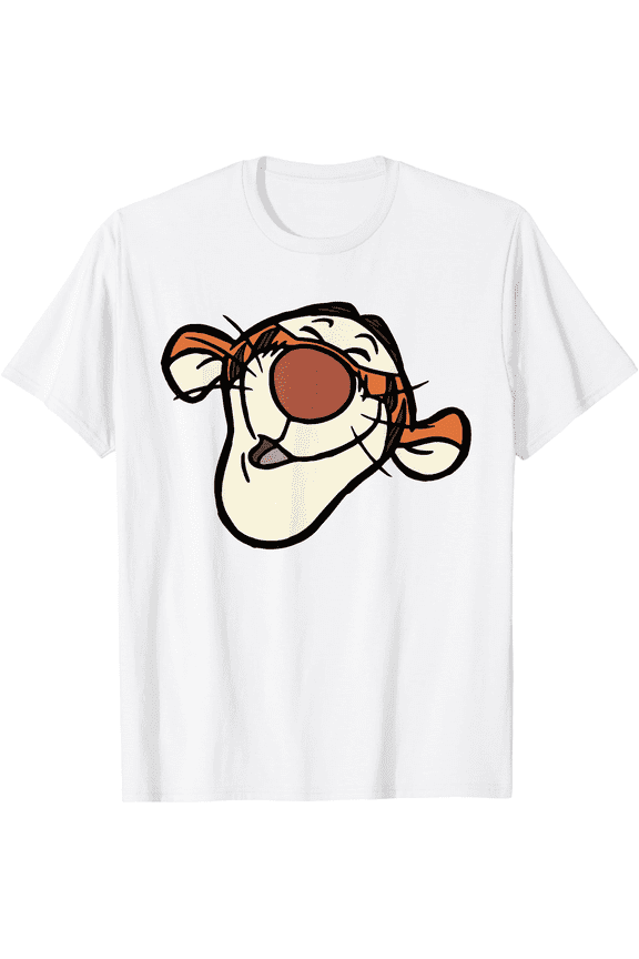 Winnie the Pooh Tigger Happy Big Face Unisex Softstyle T-Shirt for Men Women Kids,White Color,Size 2T
