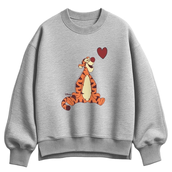 Winnie the Pooh - Tigger Heart Women's Oversized Fleece Crew Sweatshirt