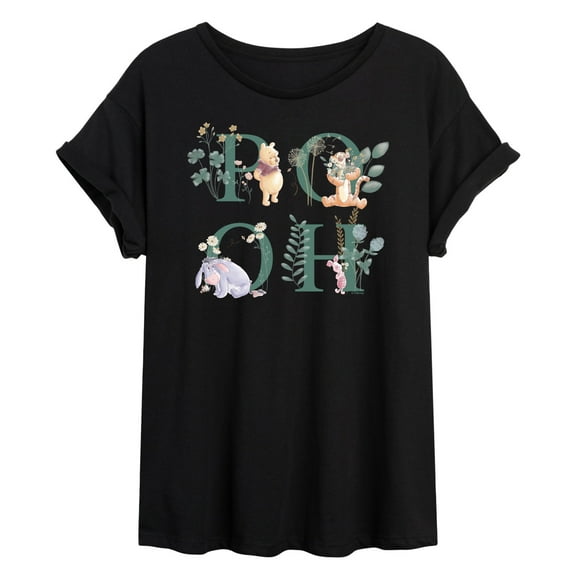 Winnie the Pooh - Tigger, Piglet, Eeyore - Flowers Blooming - Juniors Ideal Flowy Muscle T-Shirt