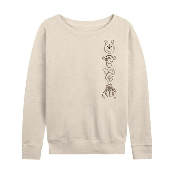 Winnie the Pooh - Tigger, Piglet, Pooh, and Eeyore - - Women's Lightweight French Terry Long Sleeve Shirt