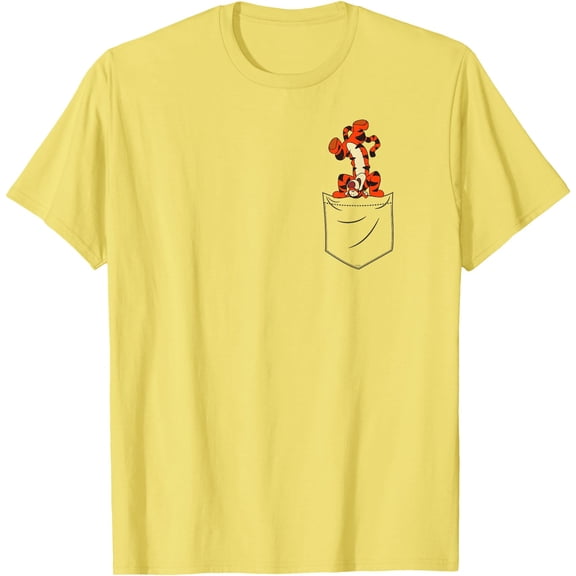 Winnie the Pooh Tigger in My Pocket (Graphic Only) Unisex Softstyle T-Shirt for Men Women Kids,Cornsilk Color,Size L