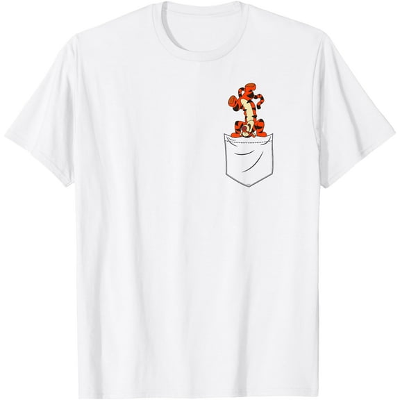 Winnie the Pooh Tigger in My Pocket (Graphic Only) Unisex Softstyle T-Shirt for Men Women Kids,White Color,Size YM