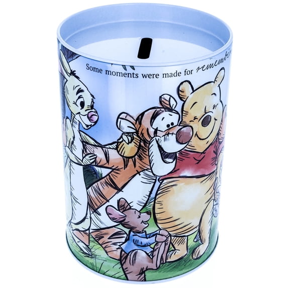 Winnie the Pooh Tin Piggy Bank Money Learning Tool Savings Bank for Kids