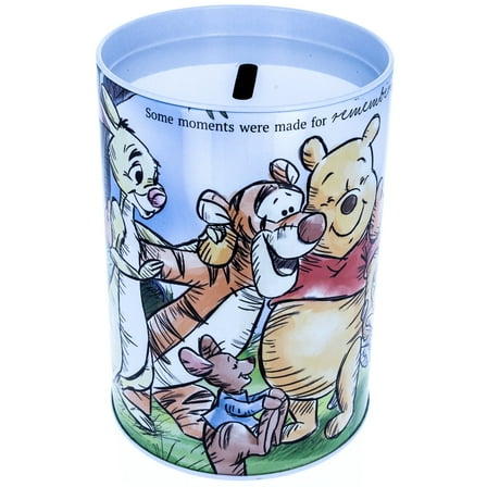 Winnie the Pooh Tin Piggy Bank Money Learning Tool Savings Bank for Kids