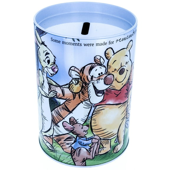 Winnie the Pooh Tin Piggy Bank Money Learning Tool Savings Bank for Kids
