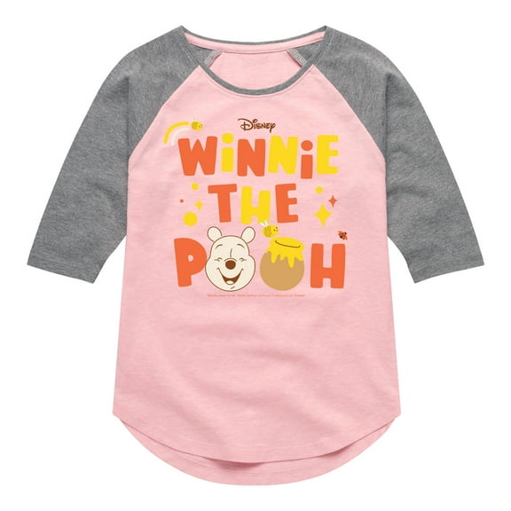 Winnie the Pooh - Toddler And Youth Girls Raglan Graphic T-Shirt