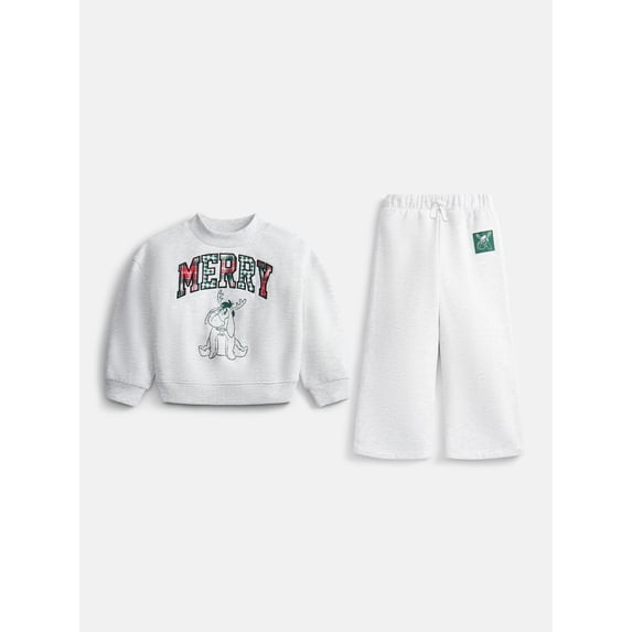 Winnie the Pooh Toddler Girls Graphic Crewneck Pullover and Wide Leg Pants, Sizes 12M-5T