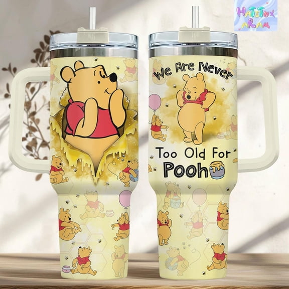 Winnie the Pooh Tumbler 40oz, Pooh Bear, Insulated Travel Mug Gifts For Pooh Lover, Disney Fan, Winnie the Pooh Merch