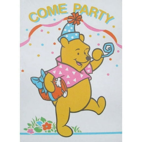 Various Winnie the Pooh Vintage Printed Invitation Cards, 8 Count