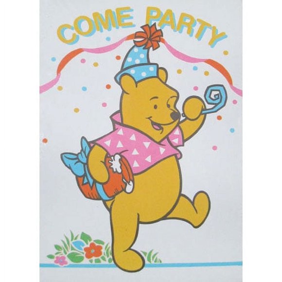 Winnie The Pooh Invitation Cards – 8-Pack For Birthdays & Celebrations, Cute Pooh & Friends Design