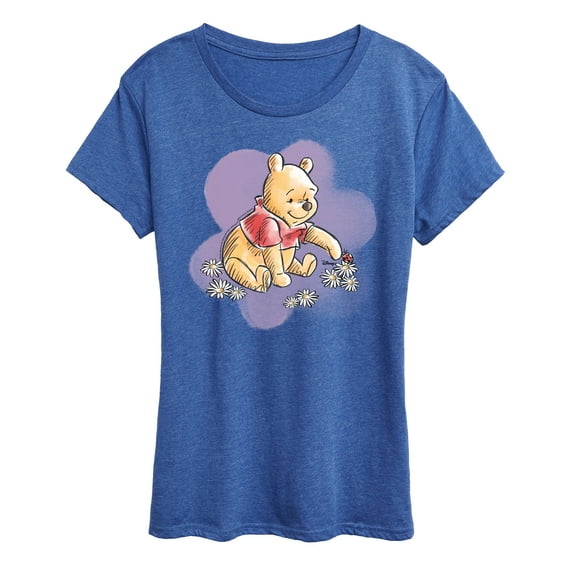 Winnie the Pooh -  Water Color Pooh Floral - Women's Short Sleeve Graphic T-Shirt