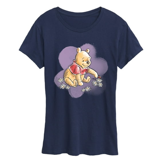 Winnie the Pooh -  Water Color Pooh Floral - Women's Short Sleeve Graphic T-Shirt