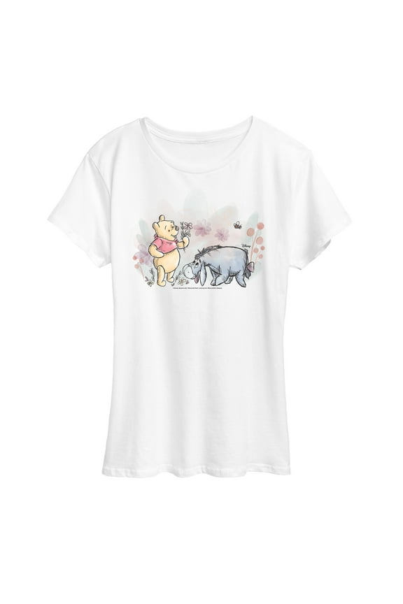 -  Winnie And Eeyore Field Water Color - Women's Short Sleeve Graphic T-Shirt