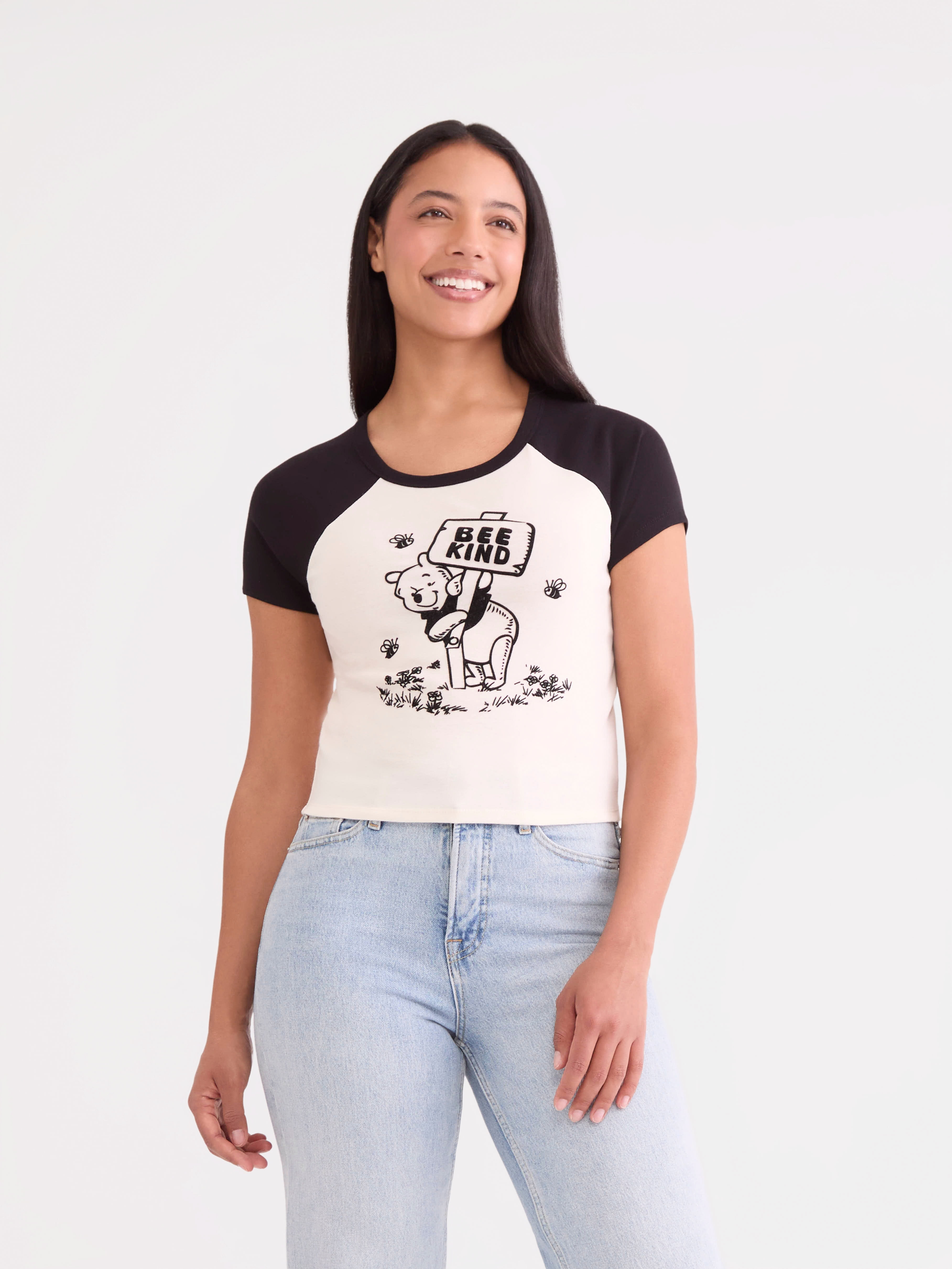 Winnie the Pooh Women's Graphic Baby Tee, Sizes XXS-XXL - Walmart.com