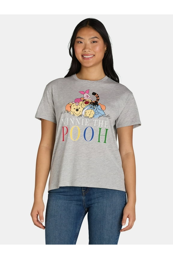 Winnie the Pooh Women's Graphic Tee with Short Sleeves, Sizes XXS-XXL