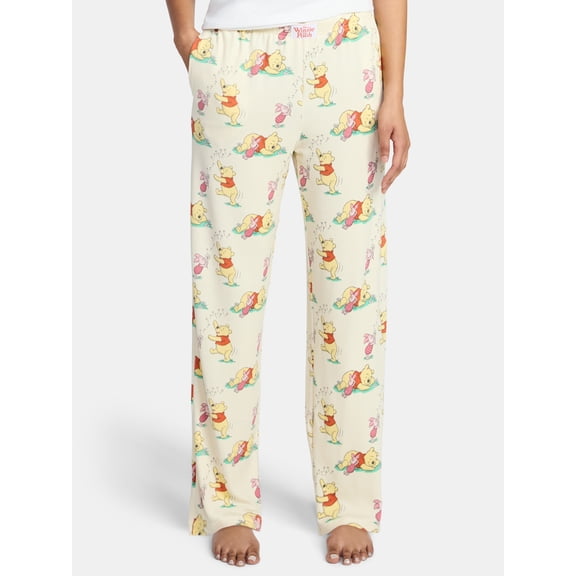 Winnie the Pooh Women's Hacci Knit Wide Leg Sleep Pants, Sizes XS-3X