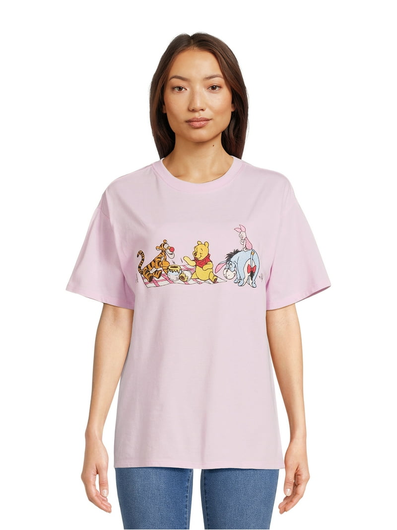 Winnie the Pooh Women's Juniors Graphic Embroidery T-Shirt