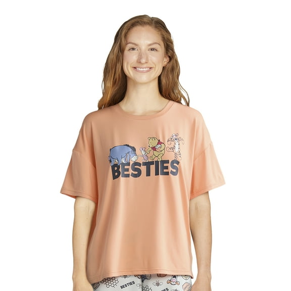 Winnie the Pooh Women's and Women’s Plus Oversized Tee and Pants Pajama Set, 2-Piece, Sizes XS-3X