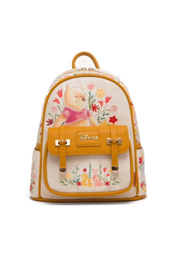 Winnie the Pooh among the Flowers WondaPop 11" Vegan Leather Fashion Mini Backpack