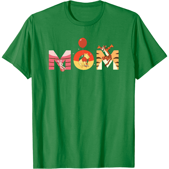Winnie the Pooh and Friends Mom Mother’s Day Birthday Unisex Softstyle T-Shirt for Men Women Kids,Irish Green Color,Size 4XL