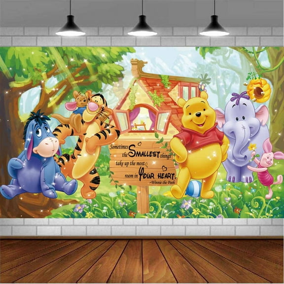 Winnie the pooh Background Banner Birthday Backdrop Party Supplies Taspestry Wall Decor Post Lover