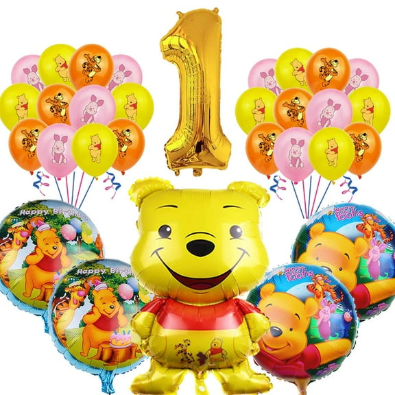 Winnie the pooh Balloons Party Supplies 1st Big Number Decorations Decor Kit Birthday