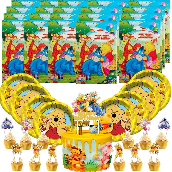 Winnie the pooh Gift Bags Plates Candy Treat Birthday Party Supplies Decorations Decor Goodie Bag
