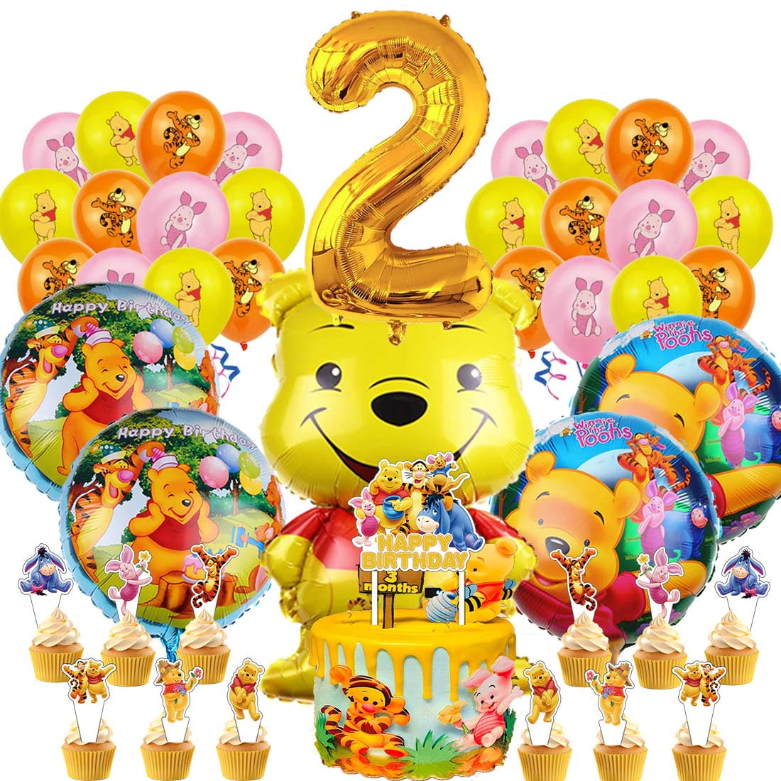 Winnie the pooh Party Supplies 2nd Decor Kit Balloons Birthday Cake — free download