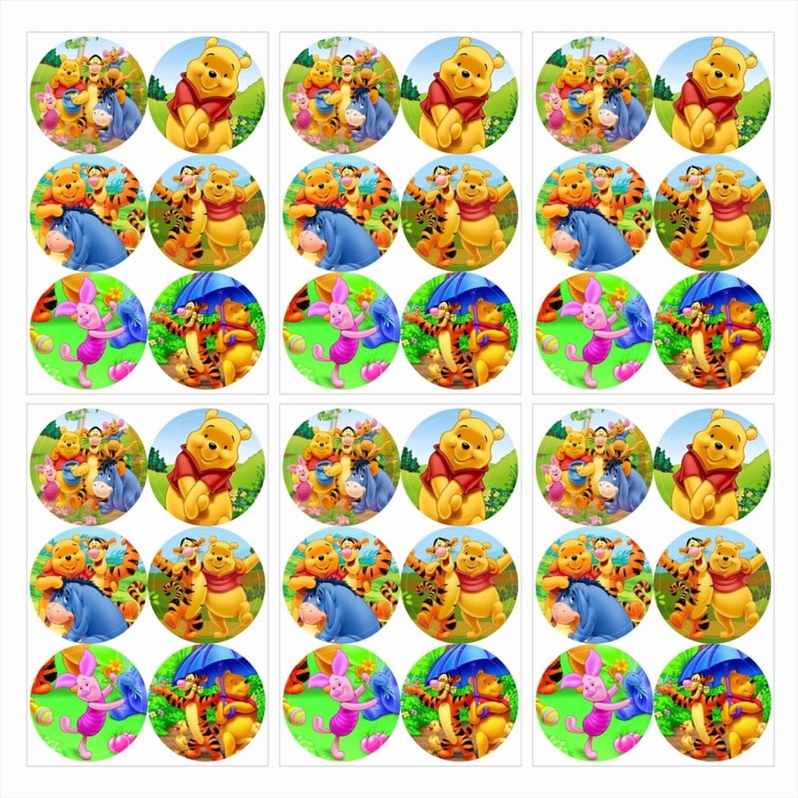 Winnie the pooh Stickers Labels Birthday Party Favors Thank You Themed Round Circle Baby Shower 60pcs