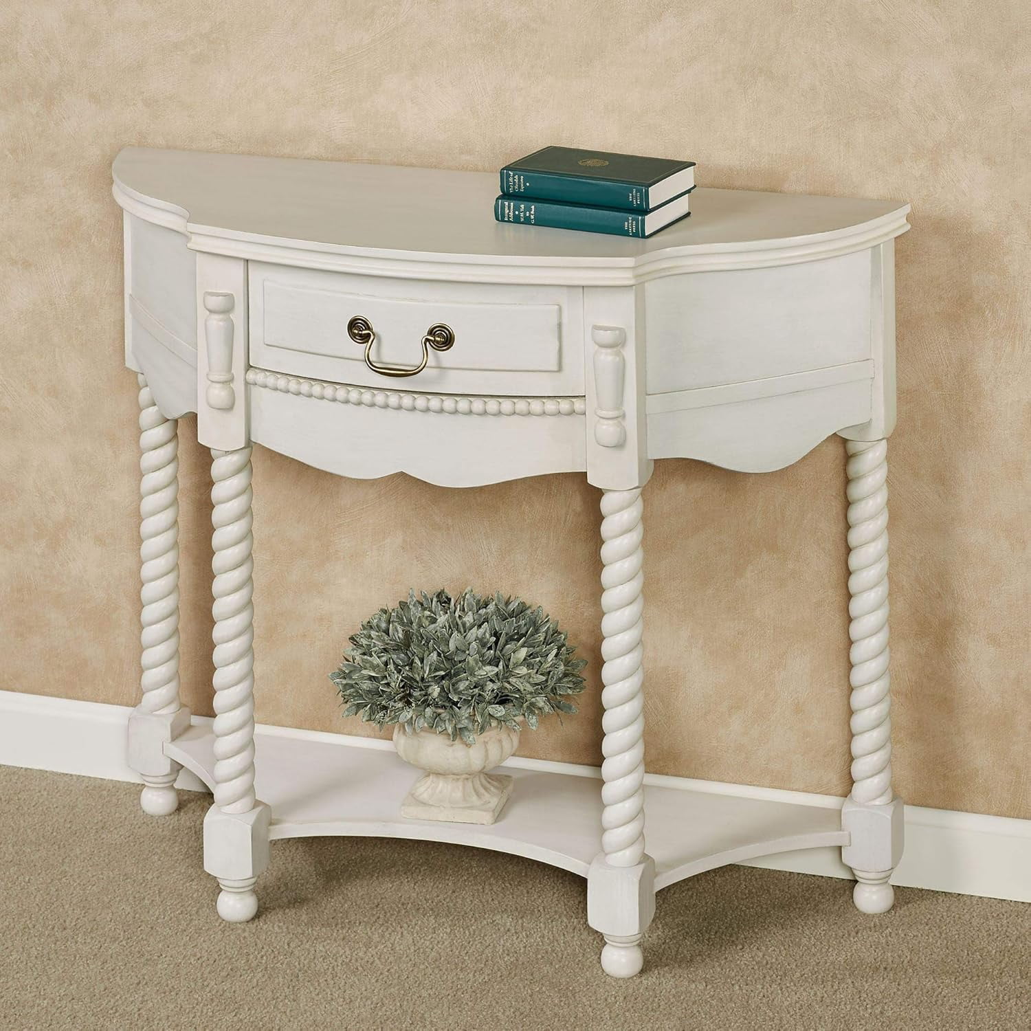 Winnifred Wooden Console Table Whitewash | White Half Moon Furniture ...