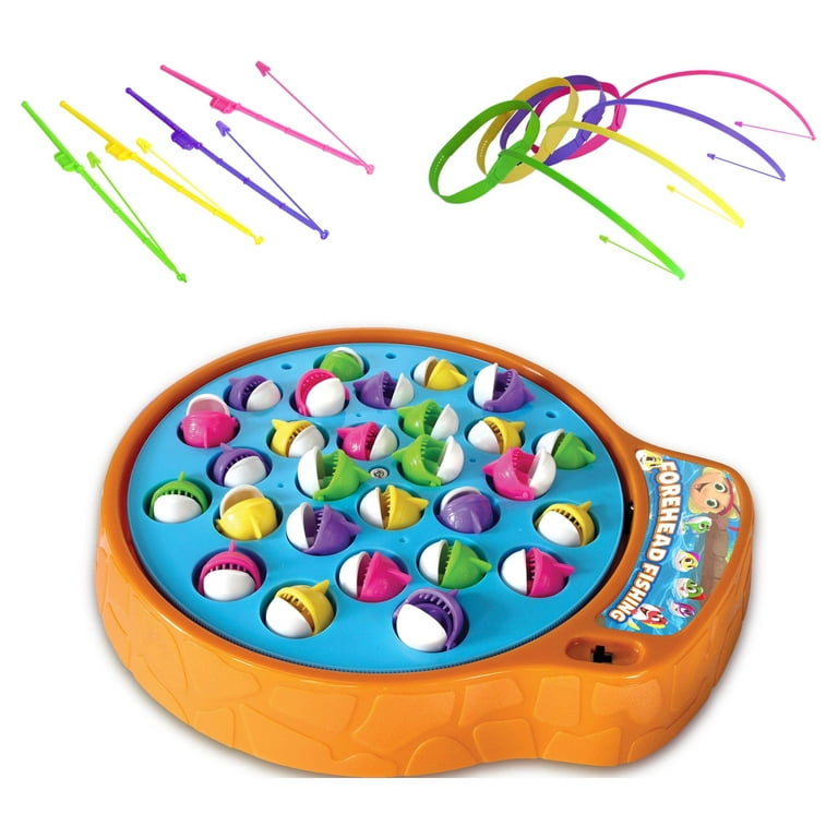 Winning Fingers Fishing Game | Includes 28 Fish, 4 Rods, 4 Forehead Rods, Rotating Board