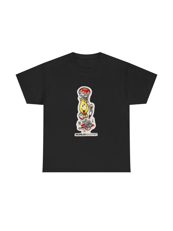 Winning Flame Boy World Industries 2000s Skateboard Vintage Classic TShirt Print - Black / M