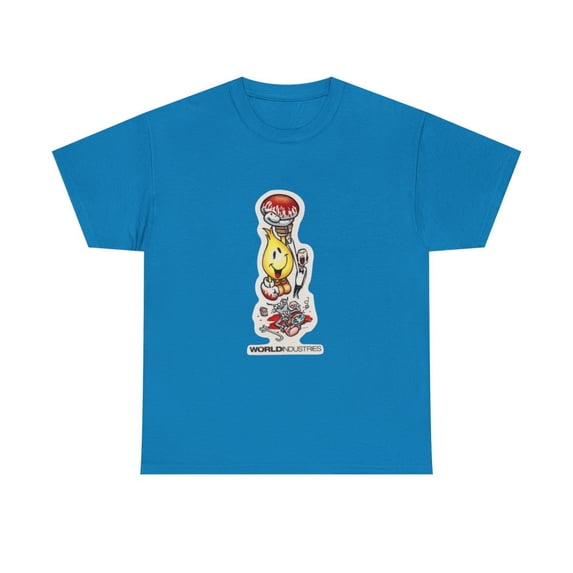 Winning Flame Boy World Industries 2000s Skateboard Vintage Classic TShirt Print - Sapphire / 3XL