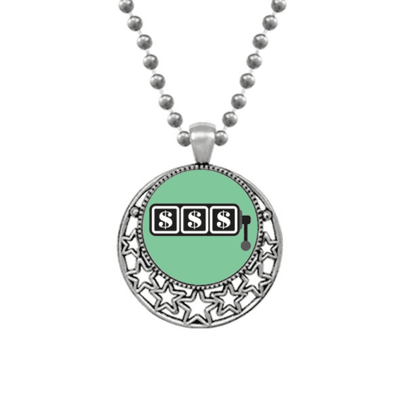 Winning Slot Machine Illustration Pattern Necklaces Pendant Retro Moon Stars Jewelry