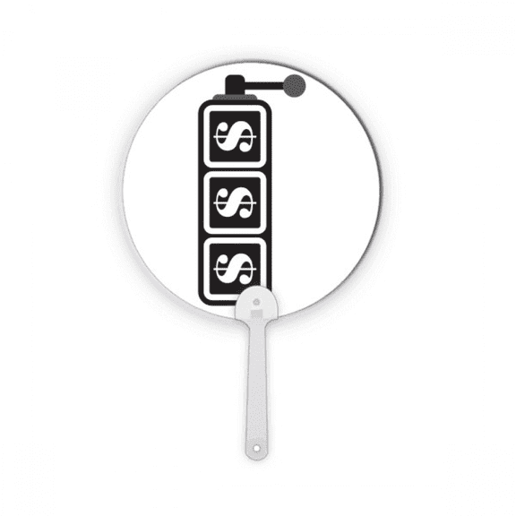 Winning Slot Machine Illustration Pattern Plastic Round Handheld Fan Decorations Craft