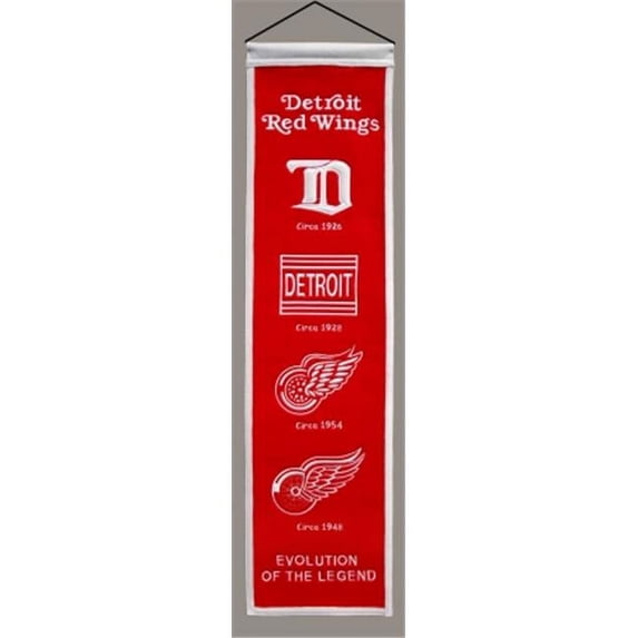 Red Wings 8"x32" Wool Banner Heritage