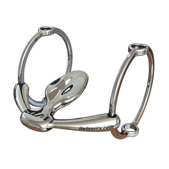 Winning Tongue Plate 3385-5-1-2 Polo Gag Bit with Extended Plate & 67 mm Rings - 5.5 in.