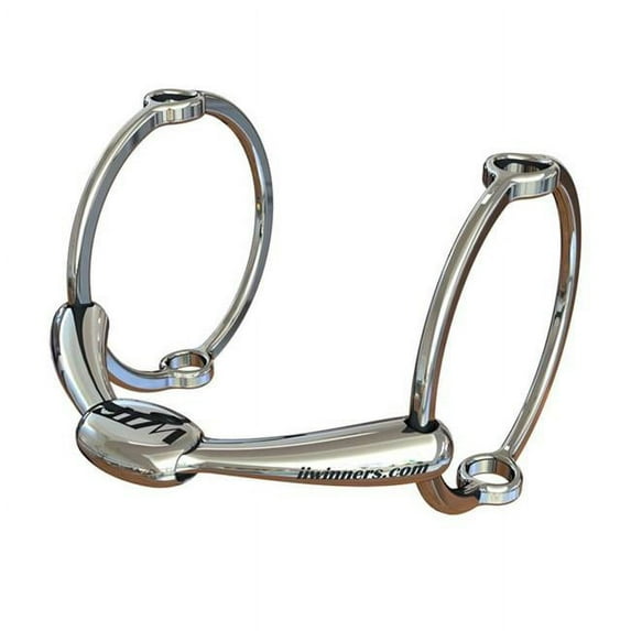 Winning Tongue Plate 3386-5 Polo Gag Bit with Normal Plate & 67 mm Rings - 5 in.